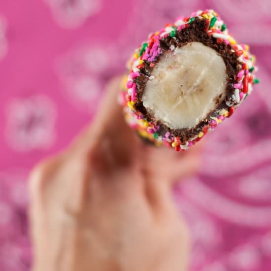 Peanut Butter Chocolate Banana Pops