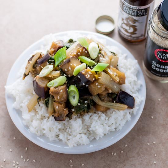 Hearty Eggplant and Chard Stir Fry