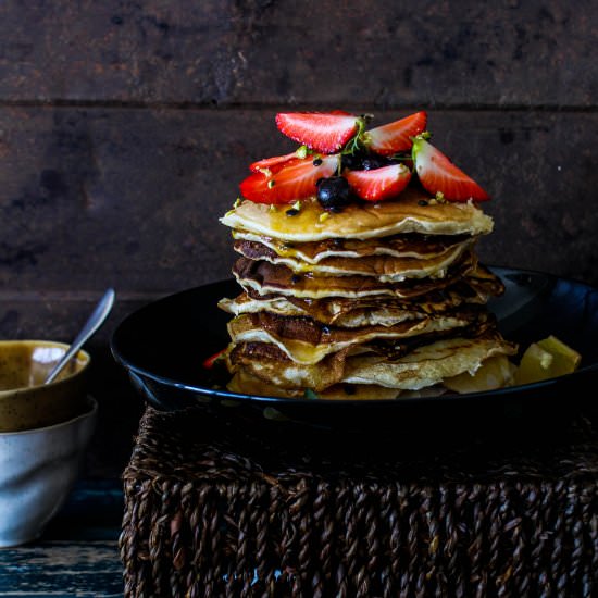 Almond Milk & Lemon Curd Pancakes