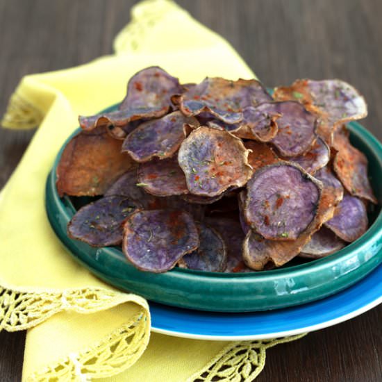 Baked Purple Potato Chips