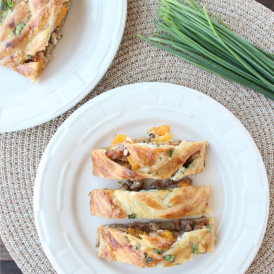 Butternut Squash Sausage Strudel