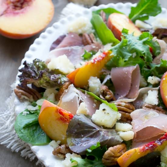 Peach Prosciutto and Parmesan Salad