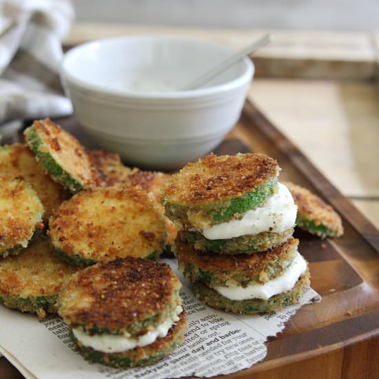 Fried zucchini sandwiches