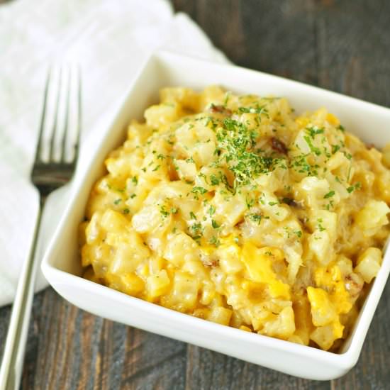 Cheesy Potatoes w/Onion and Bacon