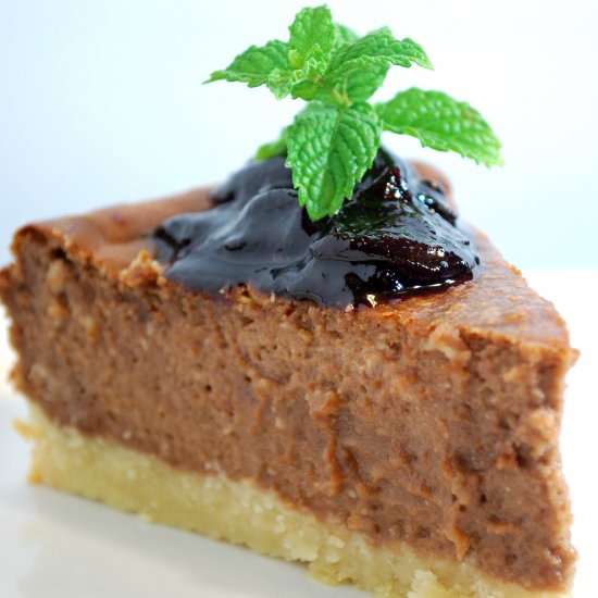 Nutella cheesecake + cherry jam