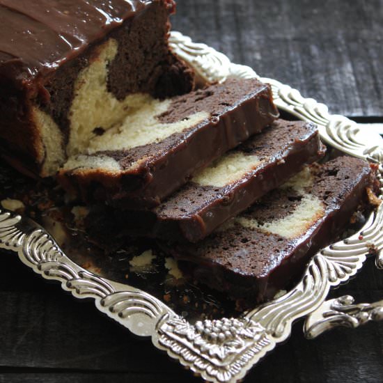 Chocolate Vanilla Marble Loaf Cake