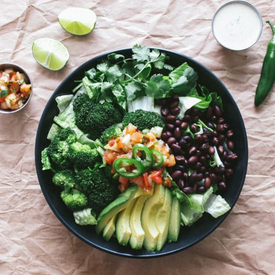 Black Bean, Broccoli & Avocado Salad