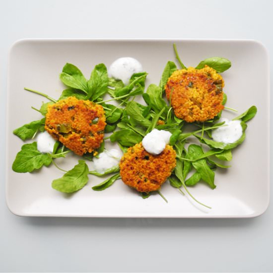 Indian-spiced millet fritters