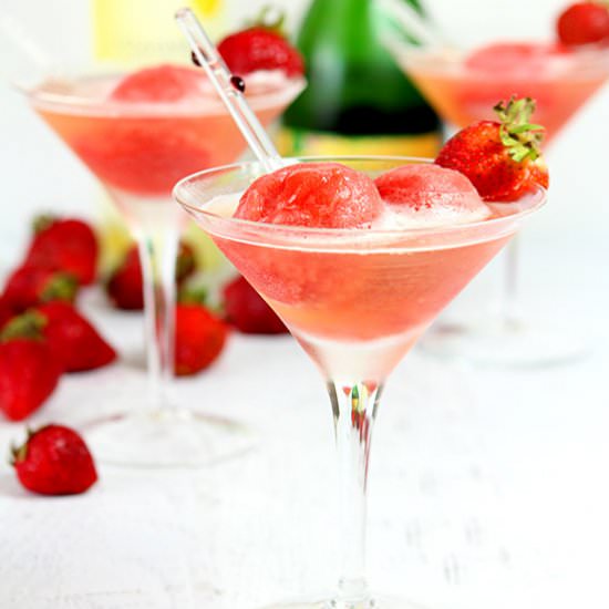 Strawberry Sorbet Cocktail