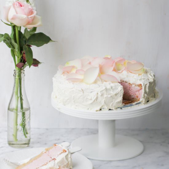 Strawberry Mousse Cloud Layer Cake