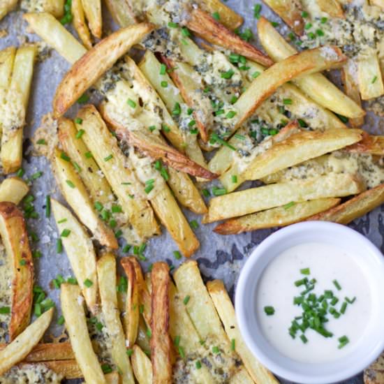 Crispy Blue Cheese Oven Baked Fries