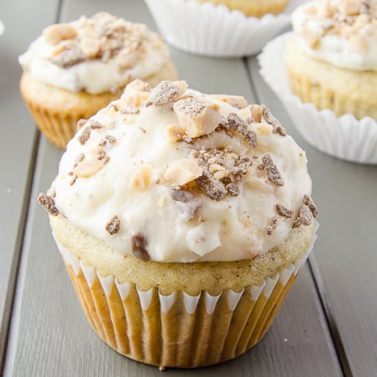 Banana Chocolate Toffee Cupcakes
