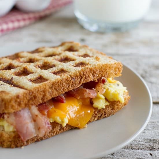 Waffled Breakfast Grilled Cheese