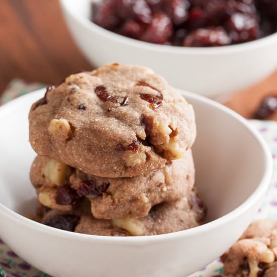 mocha walnut cherry cookies