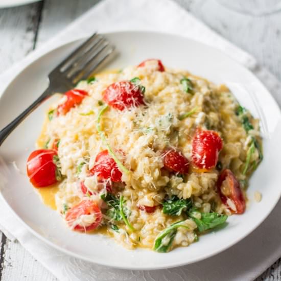 Fresh Tomatoes and Arugula Risotto