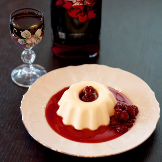 Cherry brandy panna cotta