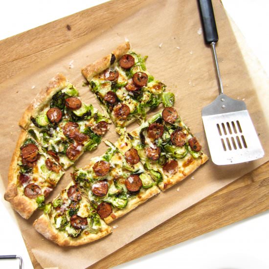 Brussel Sprout and Sausage Pizza