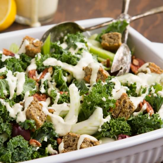 Kale Salad with Chia Croutons