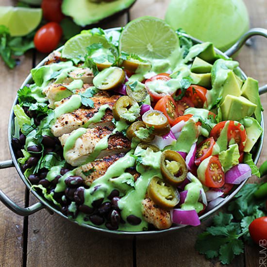 Chicken Tacos Salad & Cilantro Lime