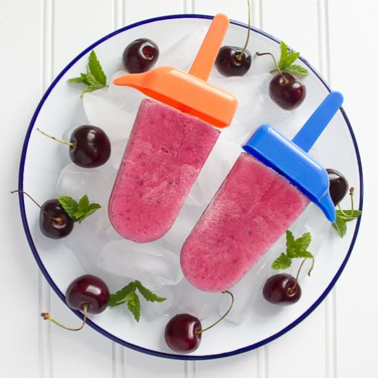 Cherry Froyo popsicles