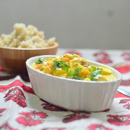 Tofu curry with chickpeas