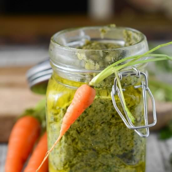 Carrot Top Pesto