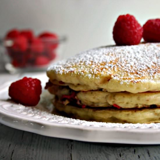 Raspberry Oatmeal Pancakes