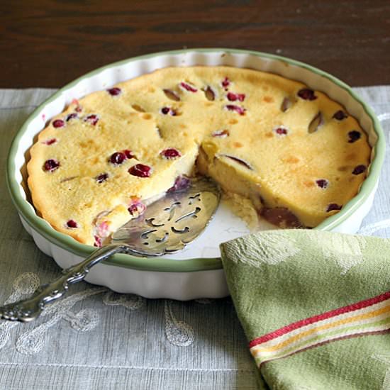 Peach Clafoutis with Cranberries