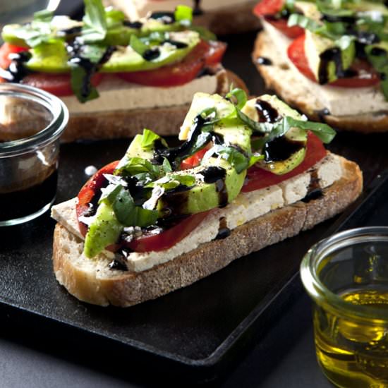 Vegan Caprese Tartines