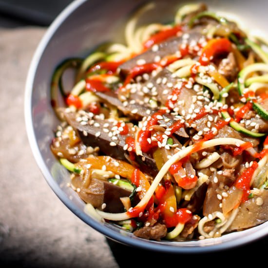 Spicy Basil Eggplant + Seitan