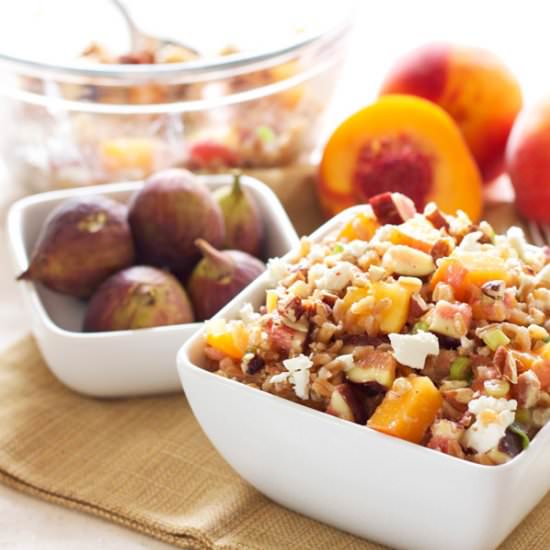 Farro Salad with Figs and Peaches