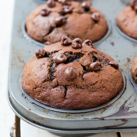 Double Chocolate Banana Muffins
