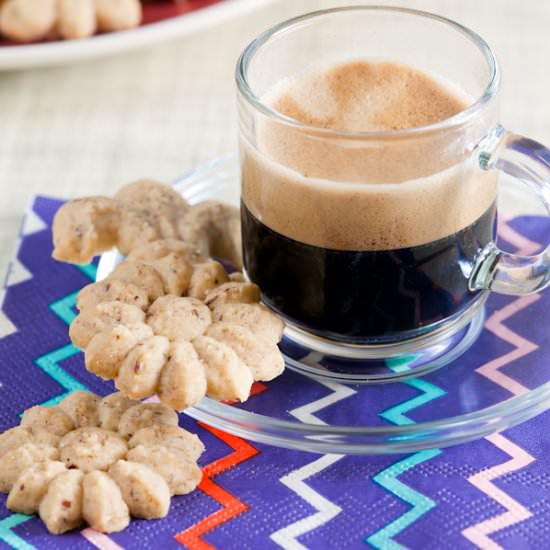 Coffee-Hazelnut Spritz Cookies