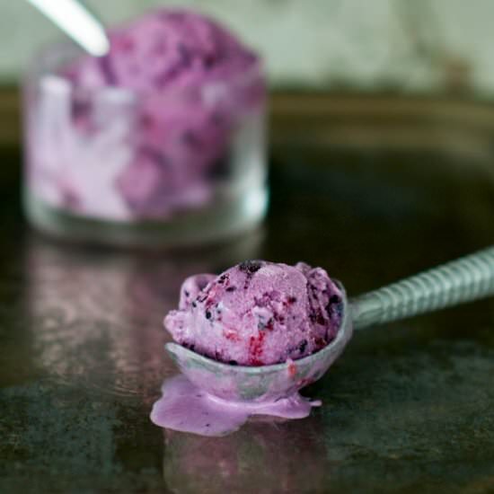 Lemon Blackberry Ice Cream