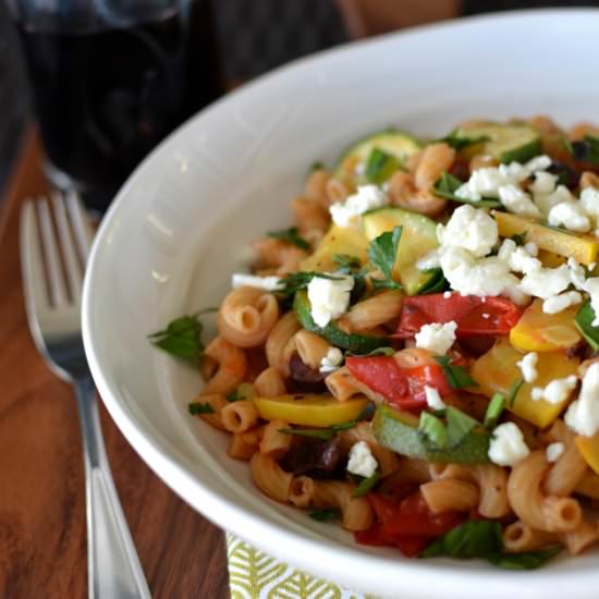 Summer Veggie Pasta w/ Feta & Herbs