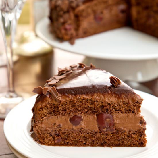 Chocolate Cake with Cherries