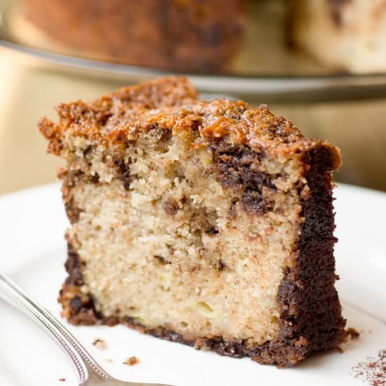 Lighter Chocolate Chip Banana Cake