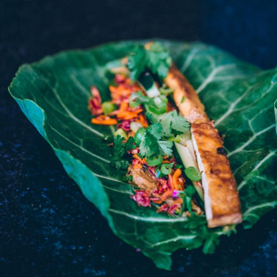 Tofu Banh Mi Collard Wraps
