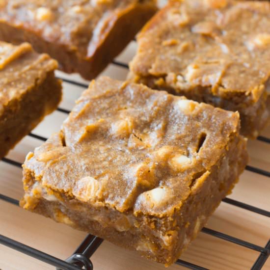 Pumpkin White Choc Chip Blondies