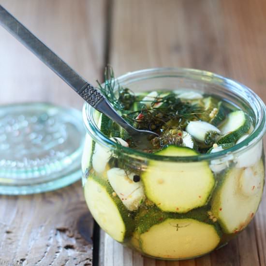Spicy Zucchini Refrigerator Pickles