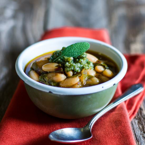 Cannellini Bean w Walnut Sage Pesto