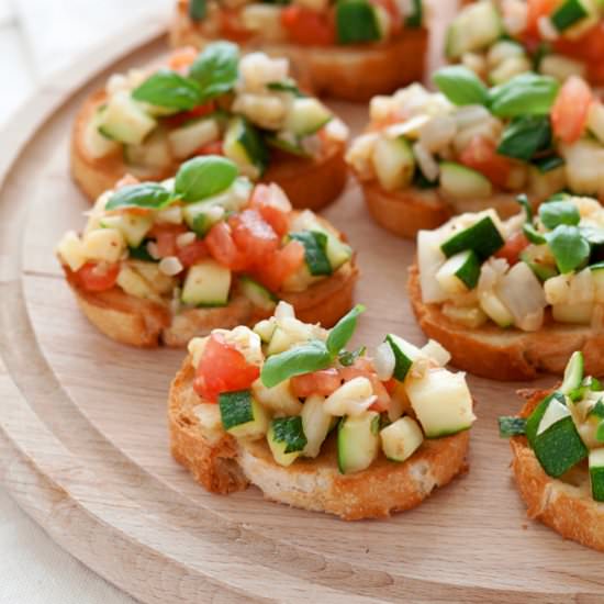 Zucchini and Tomato Crostini