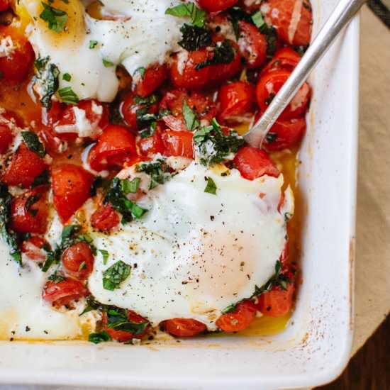 Baked Eggs on Roasted Tomatoes
