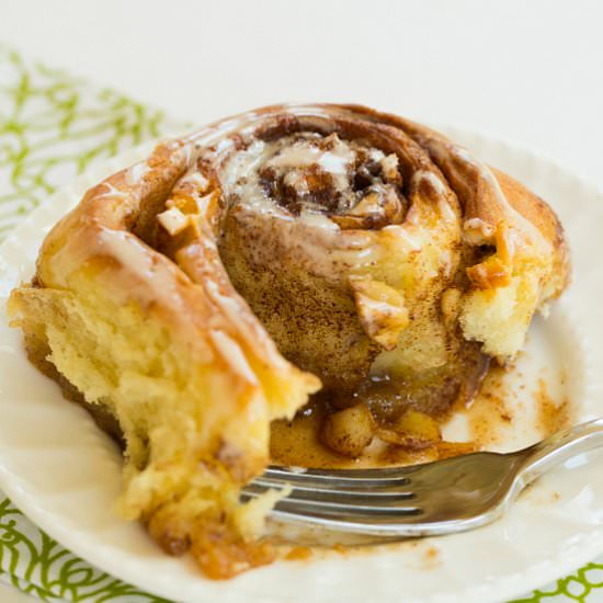 Salted Caramel Apple Cinnamon Rolls