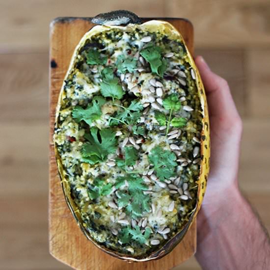 Spaghetti squash with spinach