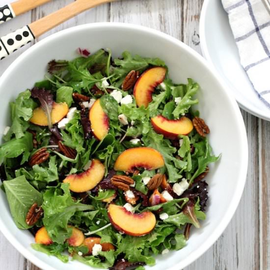 Peach, Feta, Pecan Salad