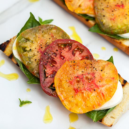 Heirloom Caprese Toasts