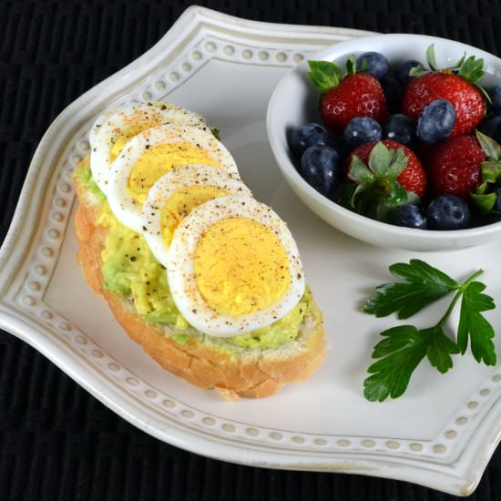 Egg & Avocado Open Faced Sandwich