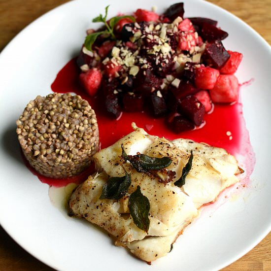 Fish with beets