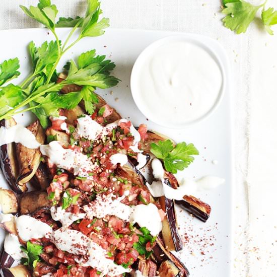 Fried Eggplant with Tahini Sauce